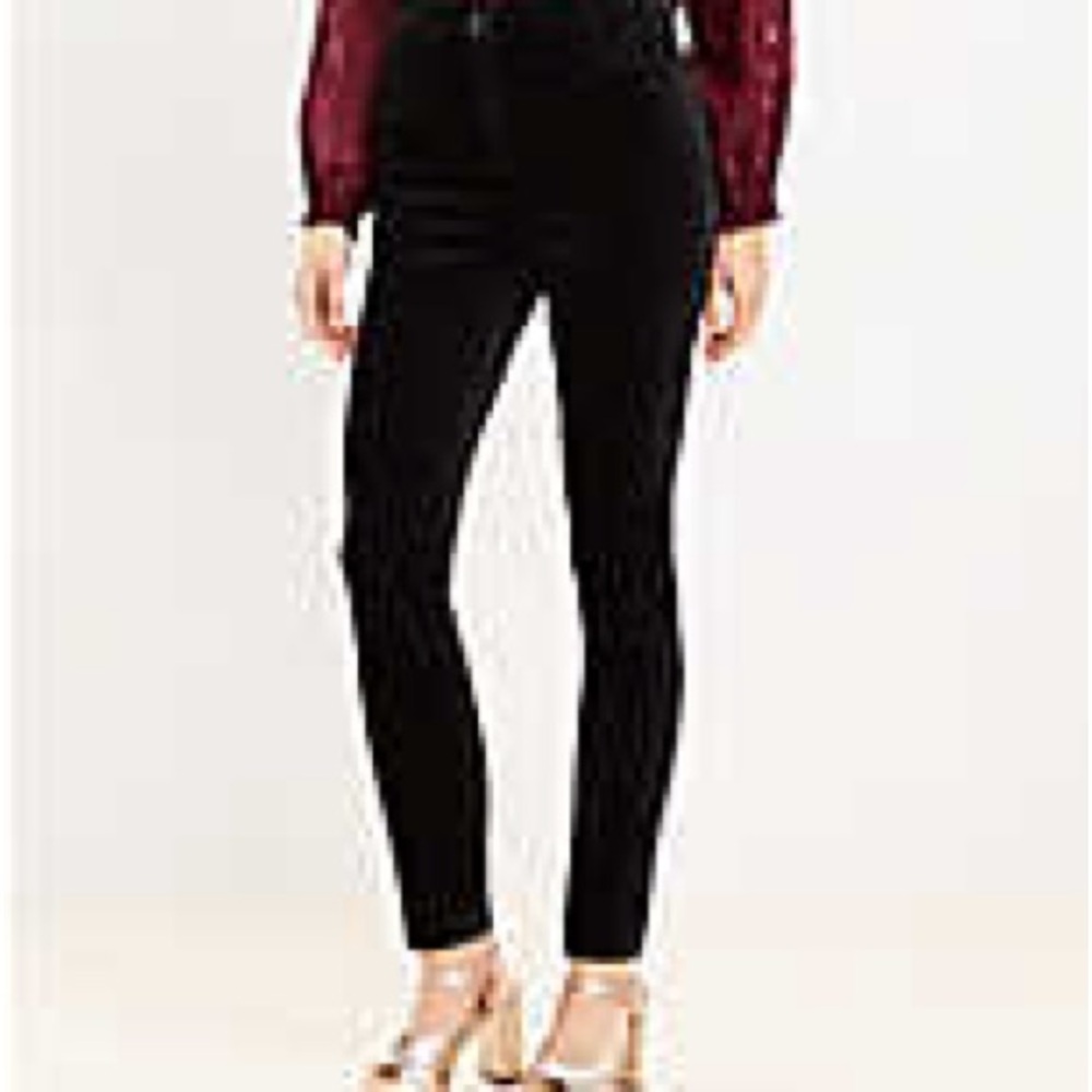 NWT: Loft - Skinny Black Velvet Pants - Perfect for the Holidays!